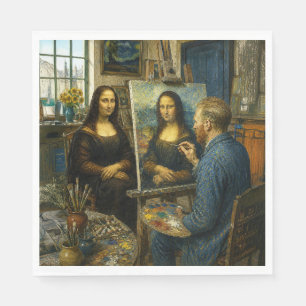 Mona Lisa bezoekt het atelier van Vincent van Gogh Servet