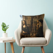 Mona Lisa bezoekt Leonardo Da Vinci's Studio No 2 Kussen (Stoel)