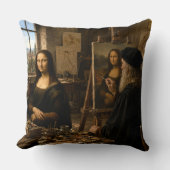 Mona Lisa bezoekt Leonardo Da Vinci's Studio No 2 Kussen (Voorkant)