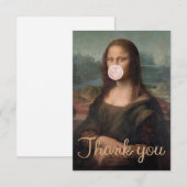Mona Lisa Bgloeiroze Bubble gom Bedankkaart (Voorkant / Achterkant)