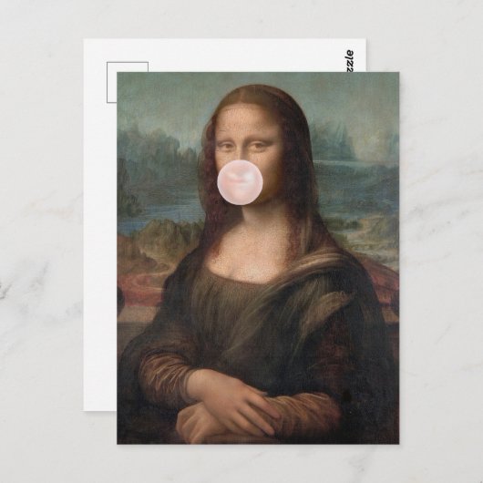 Mona Lisa Bgloeiroze Bubble gom Briefkaart (Voorkant / Achterkant)