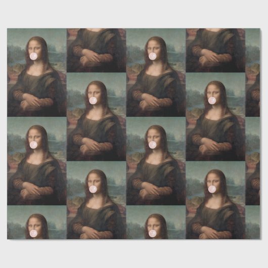 Mona Lisa Bgloeiroze Bubble gom Cadeaupapier (Vlak)