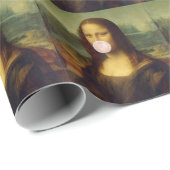 Mona Lisa Bgloeiroze Bubble gom Cadeaupapier (Rol Hoek)