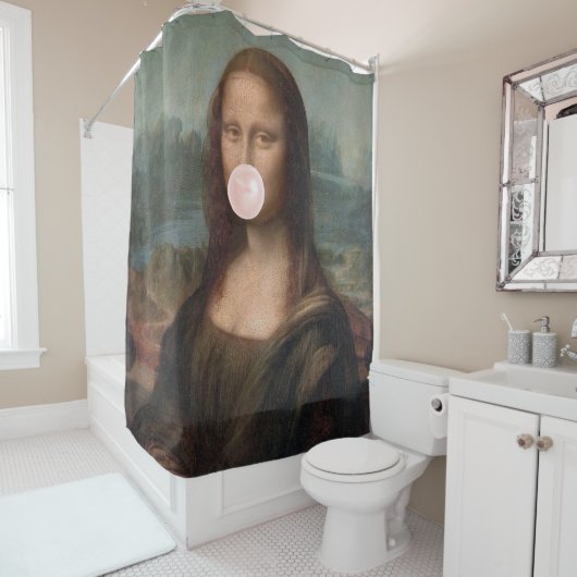 Mona Lisa Bgloeiroze Bubble gom Douchegordijn (In situ)