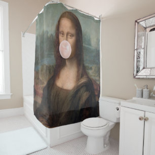 Mona Lisa Bgloeiroze Bubble gom Douchegordijn