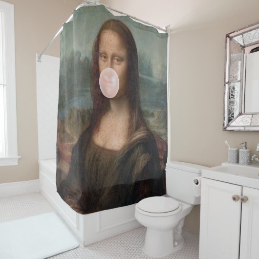 Mona Lisa Bgloeiroze Bubble gom Douchegordijn (In situ)