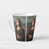 Mona Lisa Bgloeiroze Bubble gom Latte Mok (Linkerhoek)
