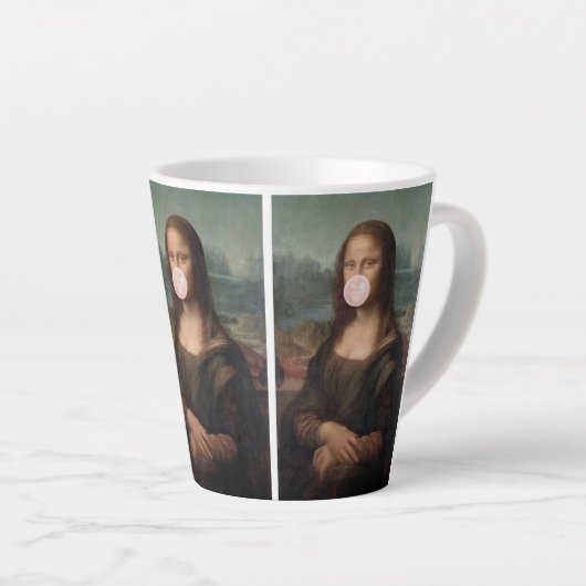Mona Lisa Bgloeiroze Bubble gom Latte Mok (Rechterhoek)