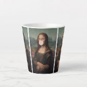 Mona Lisa Bgloeiroze Bubble gom Latte Mok (Voorkant)