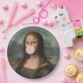 Mona Lisa Bgloeiroze Bubble gom Papieren Bordje (Feest)