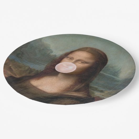 Mona Lisa Bgloeiroze Bubble gom Papieren Bordje (Gekanteld)