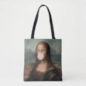 Mona Lisa Bgloeiroze Bubble gom Tote Bag (Voorkant)