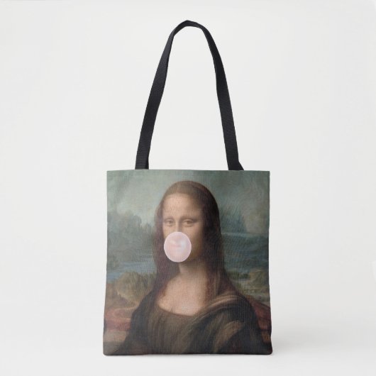 Mona Lisa Bgloeiroze Bubble gom Tote Bag (Voorkant)