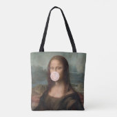 Mona Lisa Bgloeiroze Bubble gom Tote Bag (Achterkant)