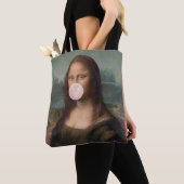 Mona Lisa Bgloeiroze Bubble gom Tote Bag (Dichtbij)