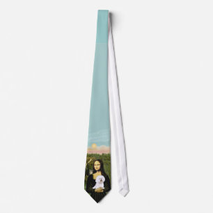 Mona Lisa & Bichon Frise stropdas