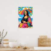 Mona Lisa bij het strand  Pop Art Poster (Keuken)