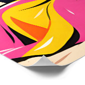 Mona Lisa bij het strand  Pop Art Poster (Hoek)