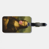 Mona Lisa blaast roze bubbelkauwgom Bagagelabel (Achterkant horizontaal)