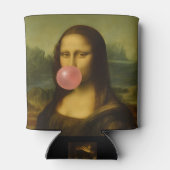Mona Lisa blaast roze bubbelkauwgom Blikjeskoeler (Achterkant)