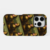 Mona Lisa blaast roze bubbelkauwgom iPhone Hoesje (Achterkant horizontaal)