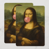 Mona Lisa blaast roze bubbelkauwgom Kaart (Voorkant / Achterkant)