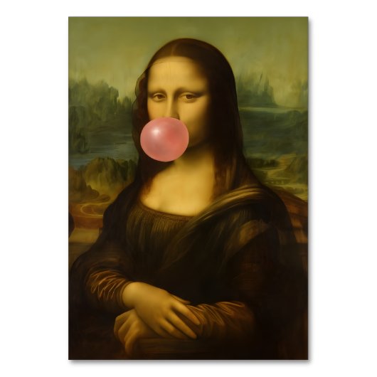 Mona Lisa blaast roze bubbelkauwgom Kaart (Voorkant)