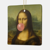 Mona Lisa blaast roze bubbelkauwgom Keramisch Ornament (Links)