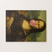 Mona Lisa blaast roze bubbelkauwgom Legpuzzel (Horizontaal)