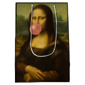 Mona Lisa blaast roze bubbelkauwgom Medium Cadeauzakje (Achterkant)