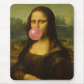Mona Lisa blaast roze bubbelkauwgom Muismat (Voorkant)