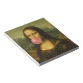 Mona Lisa blaast roze bubbelkauwgom Notitieblok (Schuin)