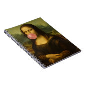 Mona Lisa blaast roze bubbelkauwgom Notitieboek (Rechterzijde)
