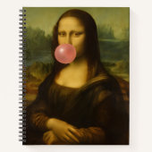 Mona Lisa blaast roze bubbelkauwgom Notitieboek (Voorkant)
