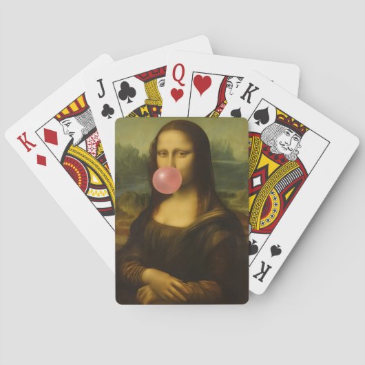 Mona Lisa blaast roze bubbelkauwgom Pokerkaarten (Achterkant)