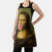 Mona Lisa blaast roze bubbelkauwgom Schort (Insitu)