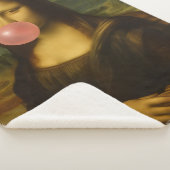 Mona Lisa blaast roze bubbelkauwgom Sherpa Deken (3/4)
