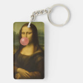 Mona Lisa blaast roze bubbelkauwgom Sleutelhanger (achterkant)