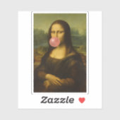 Mona Lisa blaast roze bubbelkauwgom Sticker (Vel)