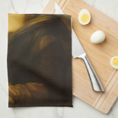 Mona Lisa blaast roze bubbelkauwgom Theedoek (Quarter Fold)