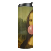 Mona Lisa blaast roze bubbelkauwgom Thermosbeker (Gedraaid links)