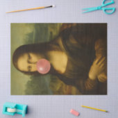 Mona Lisa blaast roze bubbelkauwgom Tissuepapier (Craft)