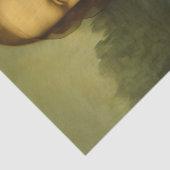 Mona Lisa blaast roze bubbelkauwgom Tissuepapier (Detail)