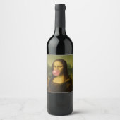 Mona Lisa blaast roze bubbelkauwgom Wijn Etiket (Voorkant)