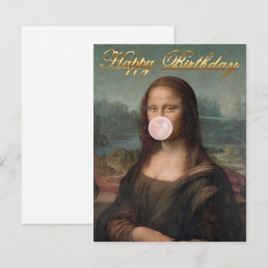 Mona Lisa Blaast Roze Bubble Gum  (Voorkant / Achterkant)