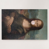 Mona Lisa Blaast Roze Bubble Gum Legpuzzel (Horizontaal)