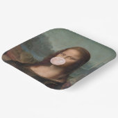 Mona Lisa Blaast Roze Bubble Gum Papieren Bordje (Gebogen)