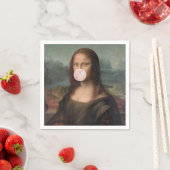 Mona Lisa Blaast Roze Bubble Gum Servet (Insitu)