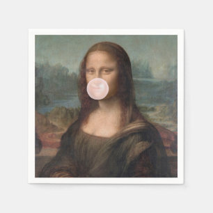 Mona Lisa Blaast Roze Bubble Gum Servet