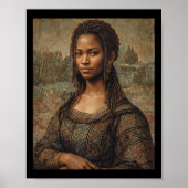 Mona Lisa Black Art Juneteenth Day Black Pride Wom Poster (Voorkant)